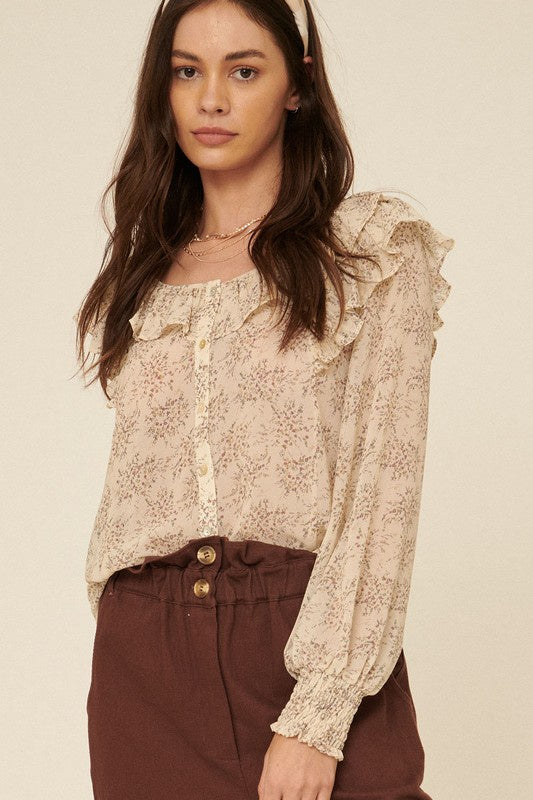 The Donna Ruffle Sleeve Top