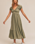 The Hannah Ruffle Tiered Midi Dress