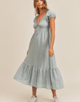 The Hannah Ruffle Tiered Midi Dress