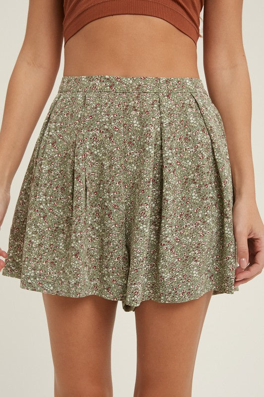 The Madeline Floral Pleated Shorts