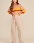 The Ginny High Waist Corduroy Pleated Pants