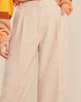 The Ginny High Waist Corduroy Pleated Pants