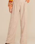 The Ginny High Waist Corduroy Pleated Pants