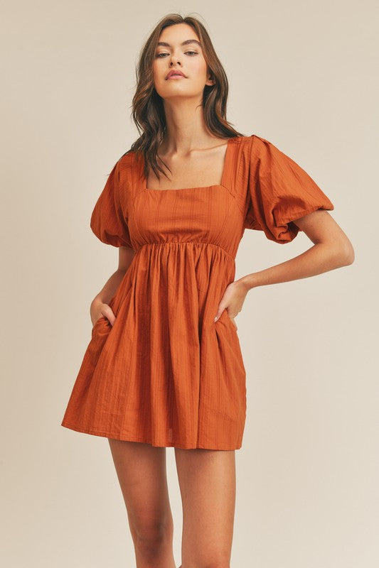 The Letty Puff Sleeve Babydoll Dress