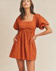 The Letty Puff Sleeve Babydoll Dress
