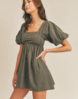 The Letty Puff Sleeve Babydoll Dress
