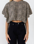 The Jordana Animal Puff Crop Top