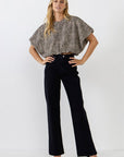 The Jordana Animal Puff Crop Top