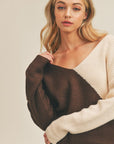 The Kari Two Tone Twist Back Sweater