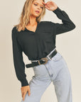 The Brooklyn Long Sleeve Woven Blouse
