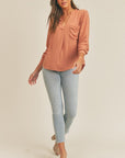 The Brooklyn Long Sleeve Woven Blouse