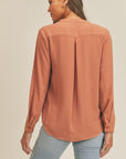 The Brooklyn Long Sleeve Woven Blouse