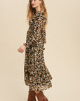 The Catalina Floral Ruffle Midi Dress