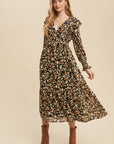 The Catalina Floral Ruffle Midi Dress