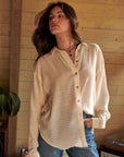 The Tiffani Twist Back Buttondown Top
