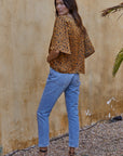 The Launey Printed Satin Top