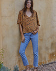 The Launey Printed Satin Top