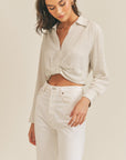 The Kristina Cropped Collared Top