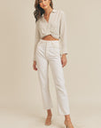 The Kristina Cropped Collared Top