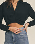 The Kristina Cropped Collared Top