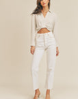 The Kristina Cropped Collared Top