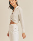 The Kristina Cropped Collared Top