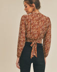 The Kopa Printed Tie Back Blouse