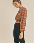 The Kopa Printed Tie Back Blouse