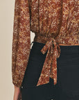 The Kopa Printed Tie Back Blouse