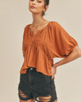 The Ella Balloon Sleeve Knit Top