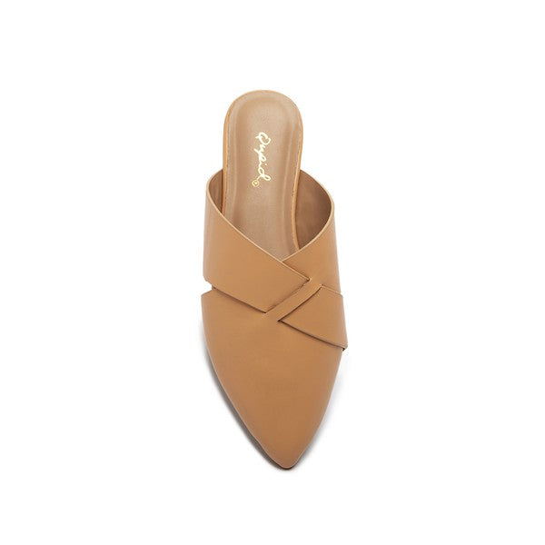 The Maeve Crisscross Flat Mule – Thread Seed - Main Image