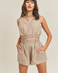 The Kaylee Linen Crop Top + Short Set - Sold Separately