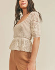 The Bestia Handcrochet Peplum Top