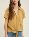 The Alycia Tie Front Gauze Top