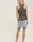 The Olive Henley Racerback Tank
