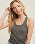 The Olive Henley Racerback Tank