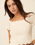 The Angela Crochet Cap Sleeve Top