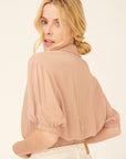 The Selena Puff Sleeve Button Up Top