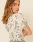 The Juniper Smocked Woven Crop Top