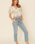 The Juniper Smocked Woven Crop Top