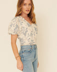 The Juniper Smocked Woven Crop Top