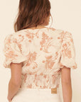 The Juniper Smocked Woven Crop Top