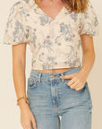The Juniper Smocked Woven Crop Top