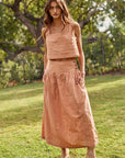 The Poppy Sleeveless Top and Maxi Skirt Set - Sold Seperately