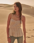 The Kacey Smocked Peplum Cami Top