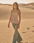 The Kacey Smocked Peplum Cami Top