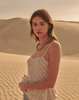 The Kacey Smocked Peplum Cami Top