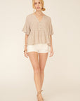 The Brenda Ruffle Sleeve Babydoll Top