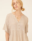 The Brenda Ruffle Sleeve Babydoll Top