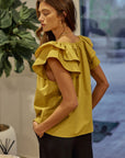 The Derica Ruffle Sleeve Top